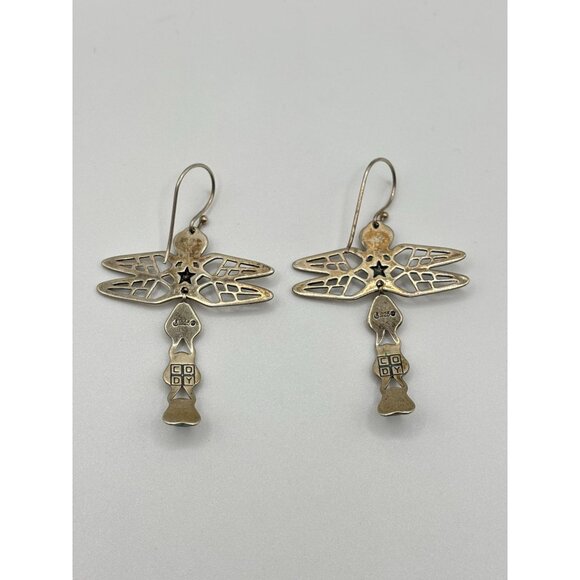 Cody Sanderson For Relios 925 Sterling Silver Gemstone Dragonfly Earrings - Picture 5 of 7